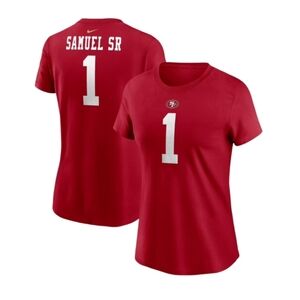 Women's Nike Deebo Samuel Sr Scarlet San Francisco 49ers Player #1 T-Shirt